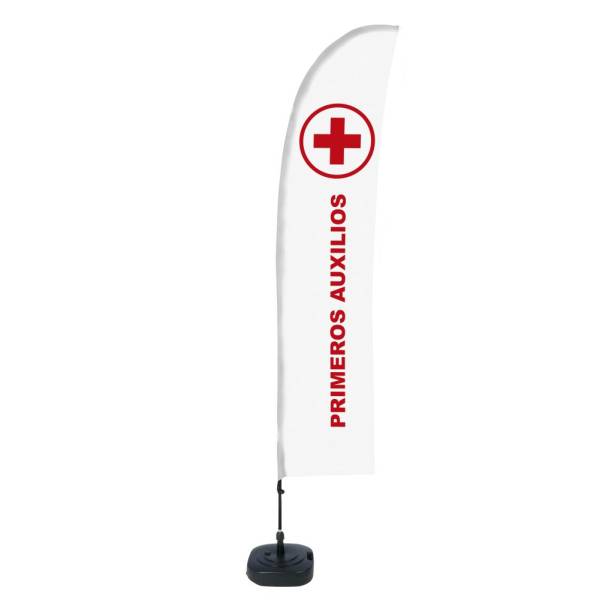 Beach Flag Budget Wind Complete Set First Aid Spanish