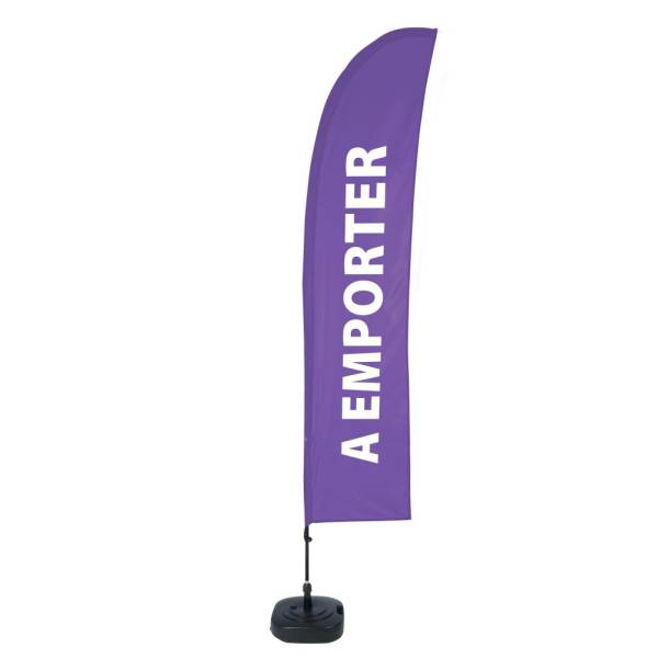 Beach Flag Budget Wind Complete Set Take Away Purple French ECO